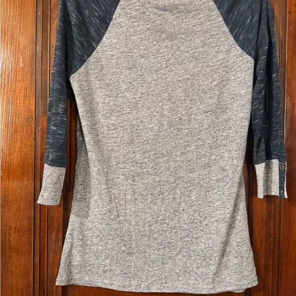 Miss Me Dark Gray and Light Gray Beaded Long Sleeve Top - Picture 6 of 6